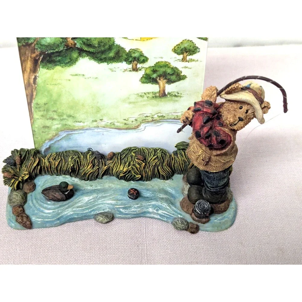 Boyds Bear Willie Caughtit Hook Line & Sinker Picture Frame Figurine 27374 Gift